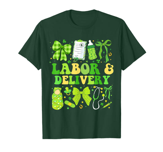 Labor and Delivery Nurse Coquette L&D Nurse St Patricks Day T-Shirt