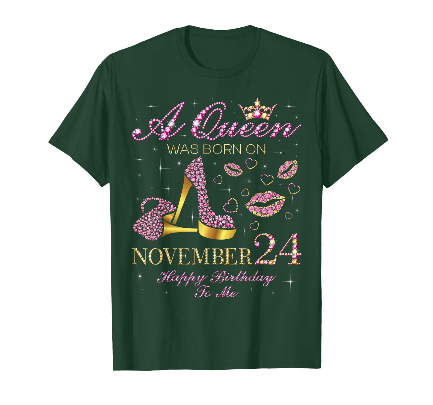 A Queen was Born on November 24 Happy Birthday to Me T-Shirt