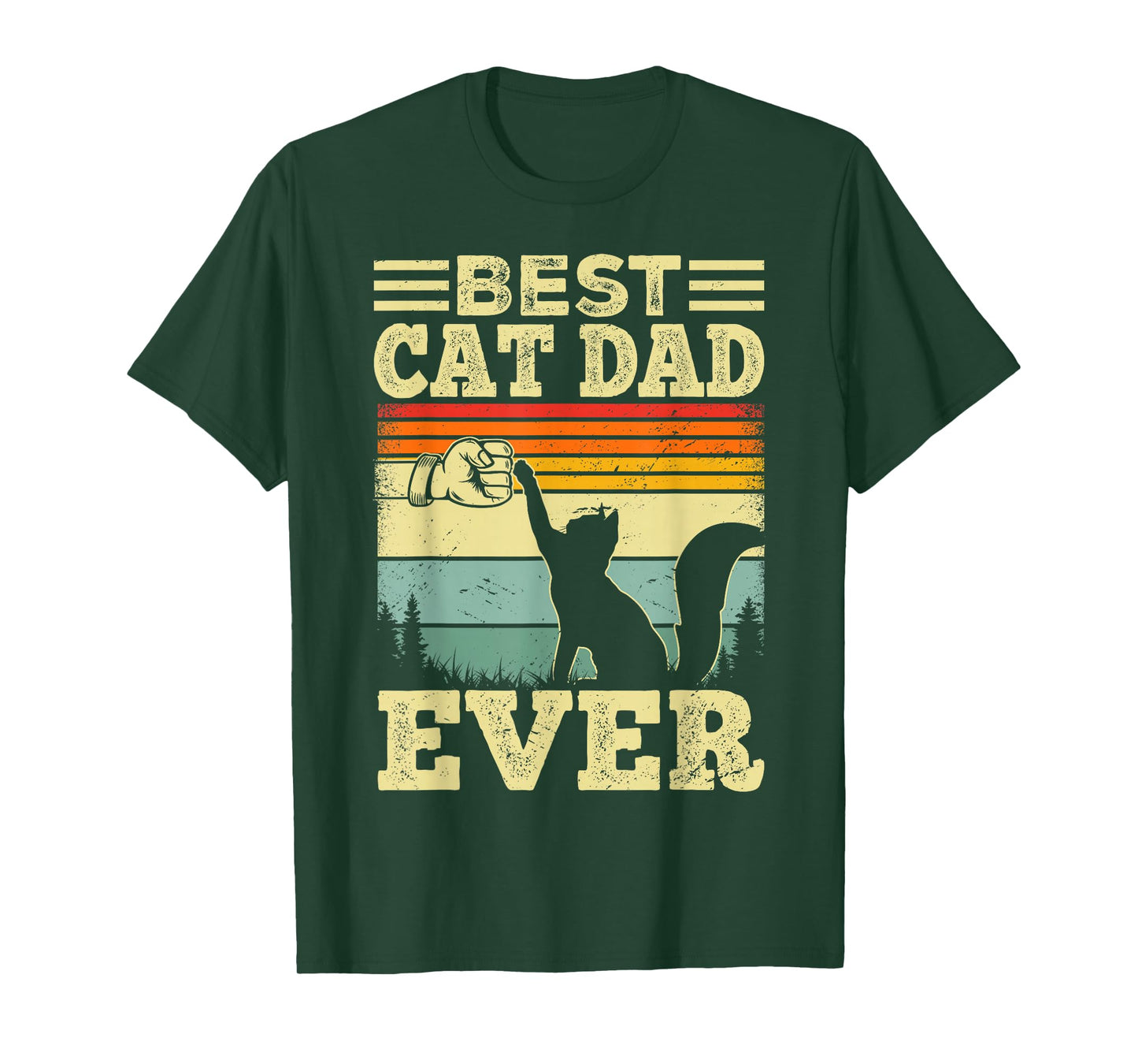 Cat Shirt for Men Best Cat Dad Ever Funny Cat Lover T-Shirt