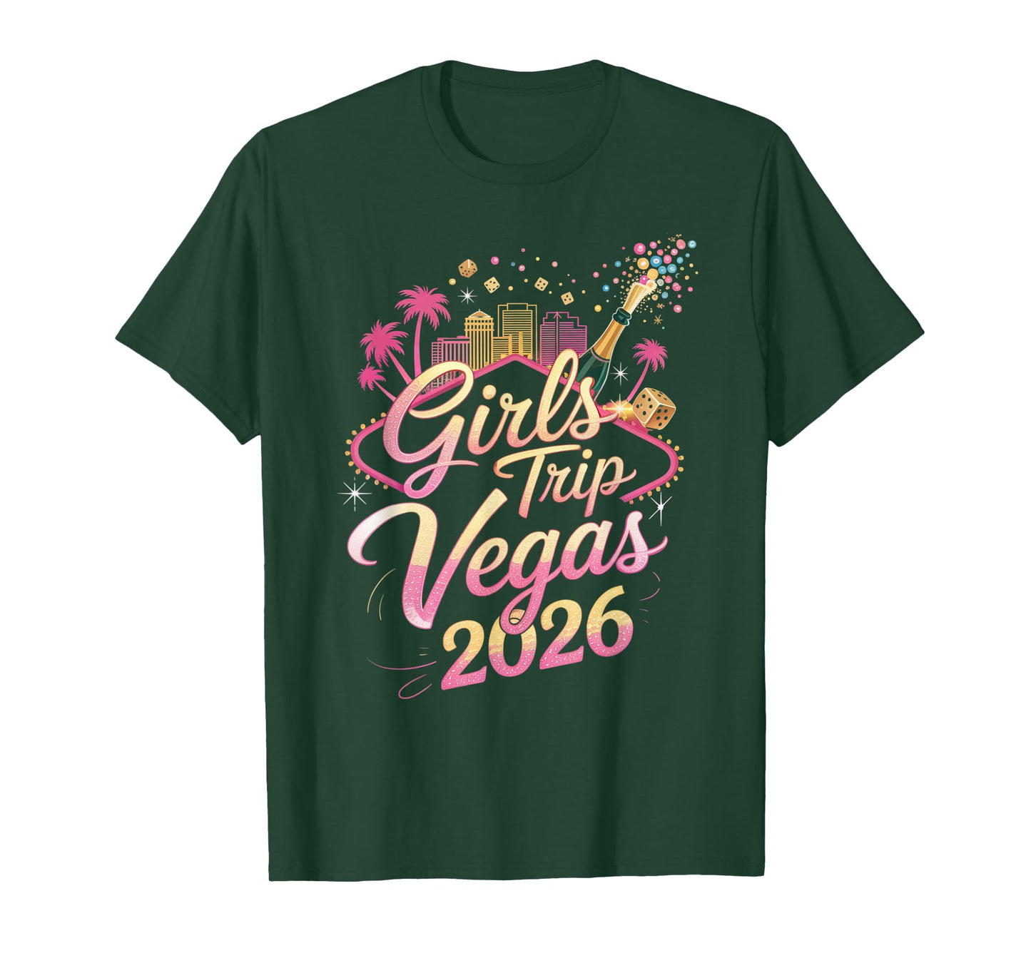 Girls Trip Vegas 2026 Confetti Party Crew T-Shirt