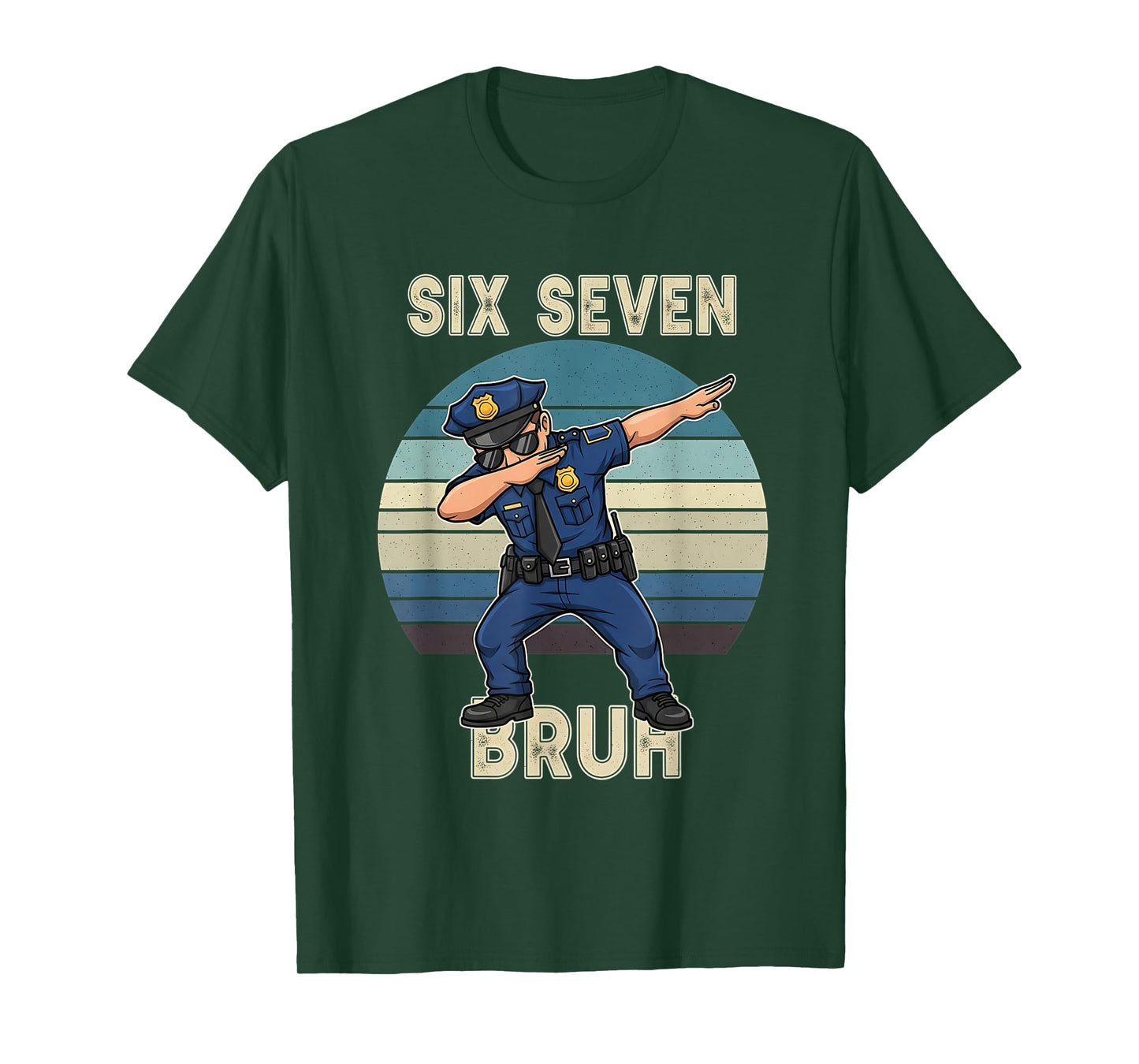 Vintage 67 Meme 6 7 Six Seven Policeman Police Officer Men T-Shirt