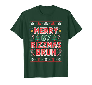 67 Christmas Merry 67 Rizzmas Bruh Boys Gen Alpha Meme T-Shirt