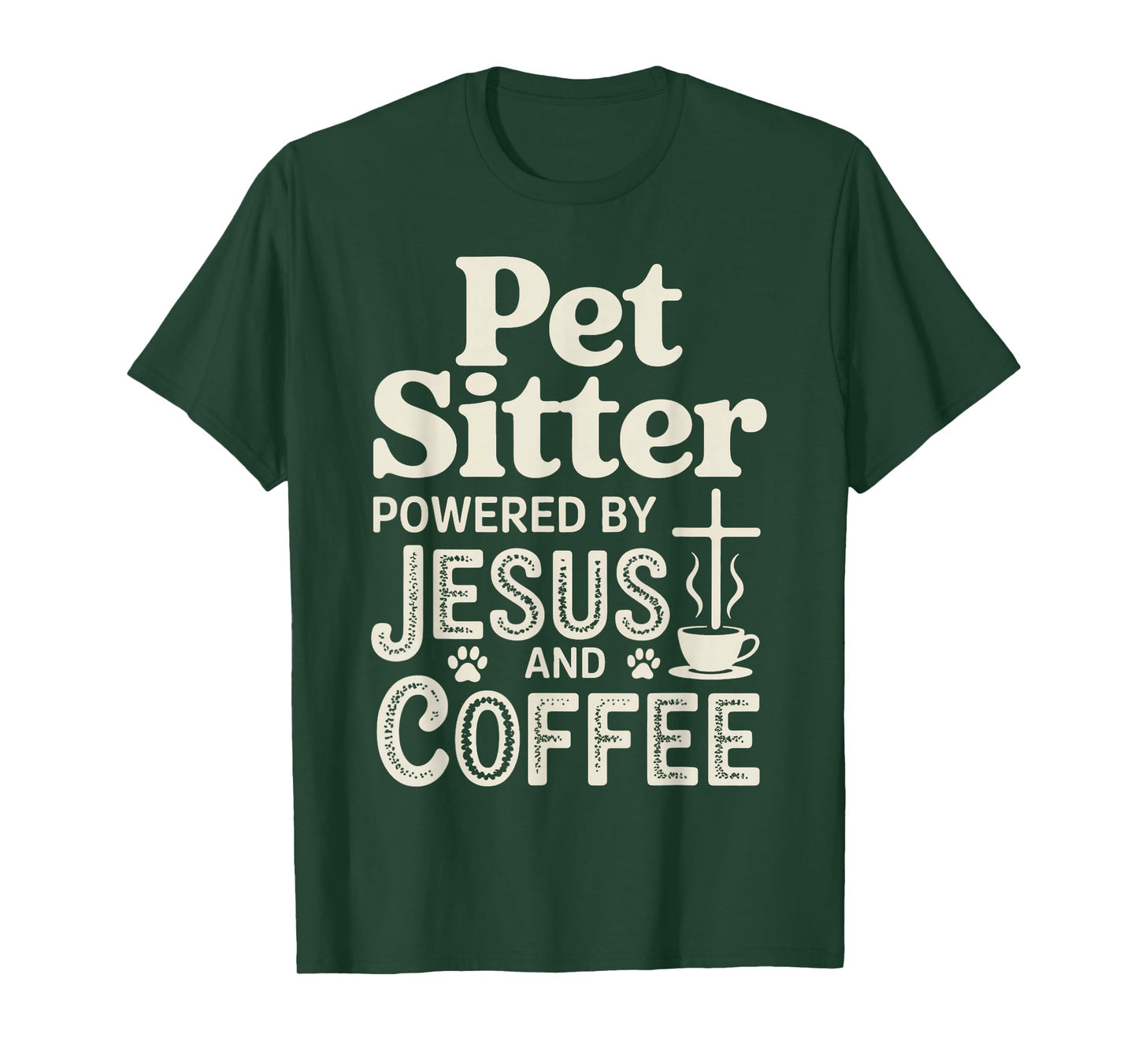 Jesus and Coffee Dog Walking Dog Trainer Pet Sitting T-Shirt