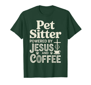 Jesus and Coffee Dog Walking Dog Trainer Pet Sitting T-Shirt