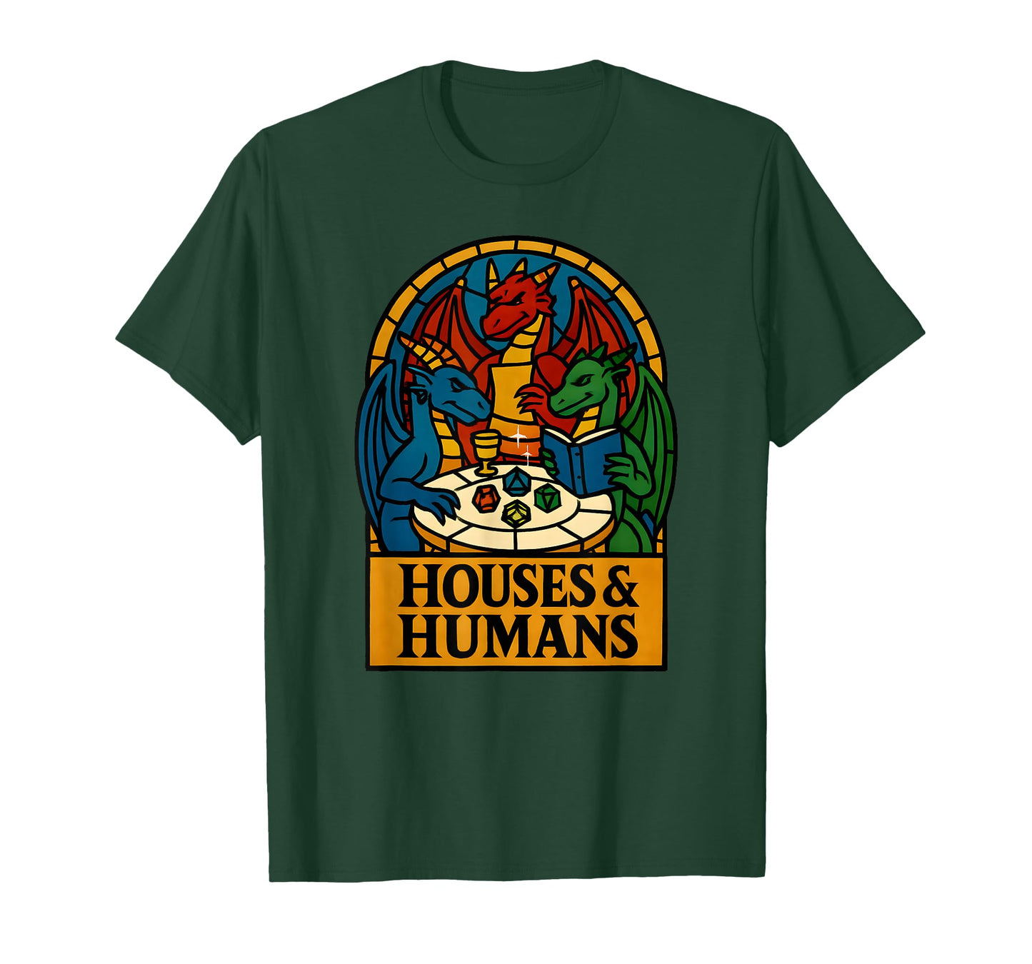 Houses and Humans Funny RPG Nerdy Gamers Men Women Boys T-Shirt