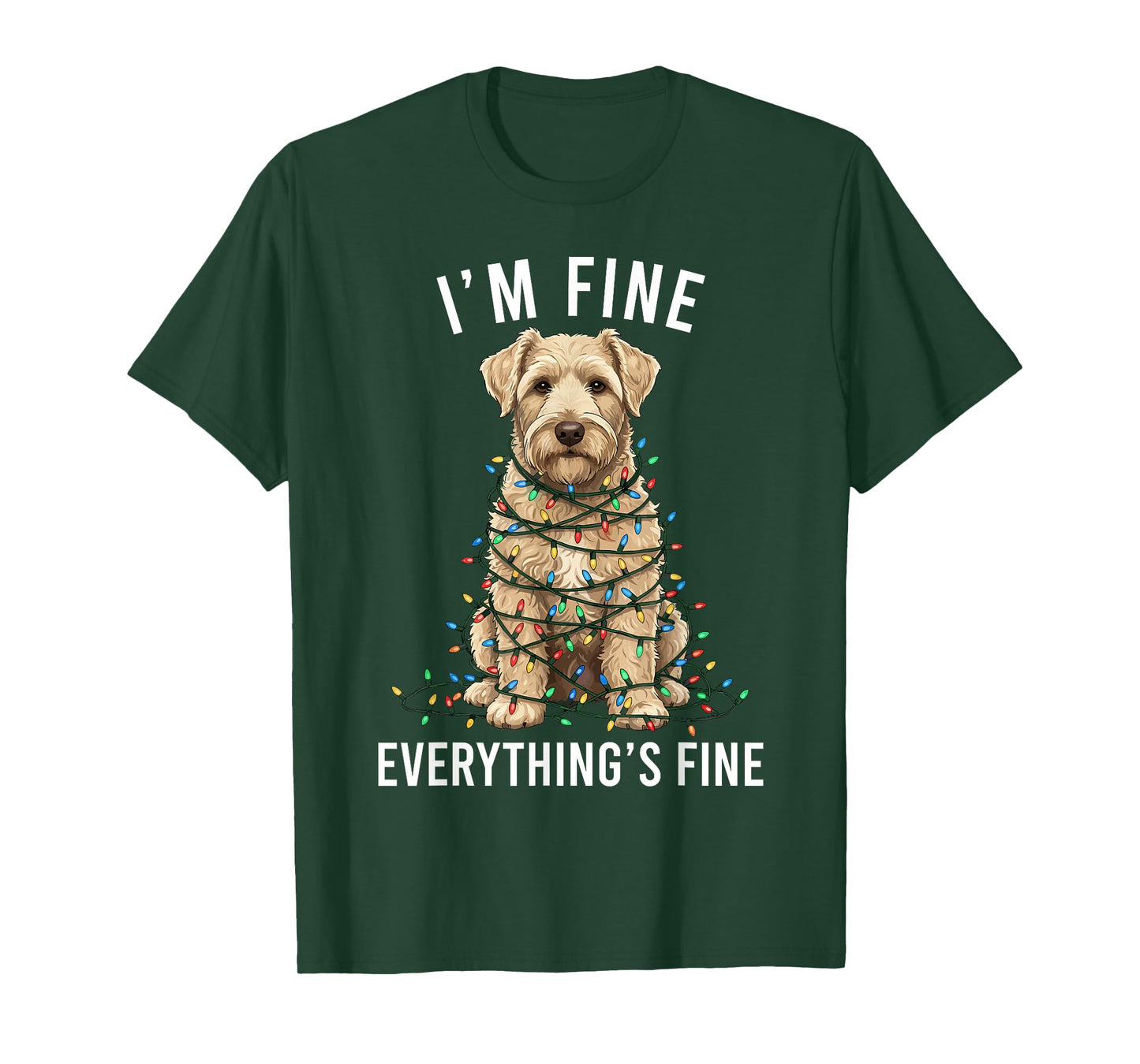 Wheaten Terrier Christmas I'm Fine Everything is Fine T-Shirt