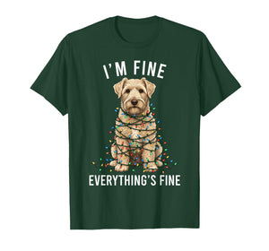 Wheaten Terrier Christmas I'm Fine Everything is Fine T-Shirt