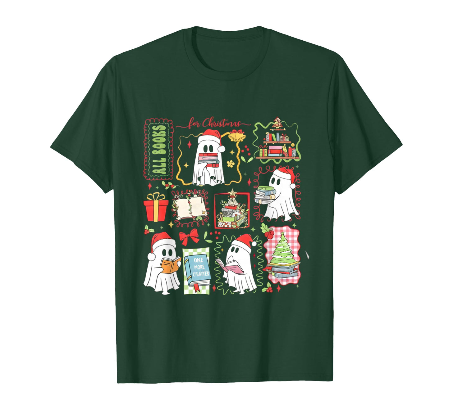 Christmas Book Ghost Xmas Book Ghost Book Lover, Book Club T-Shirt