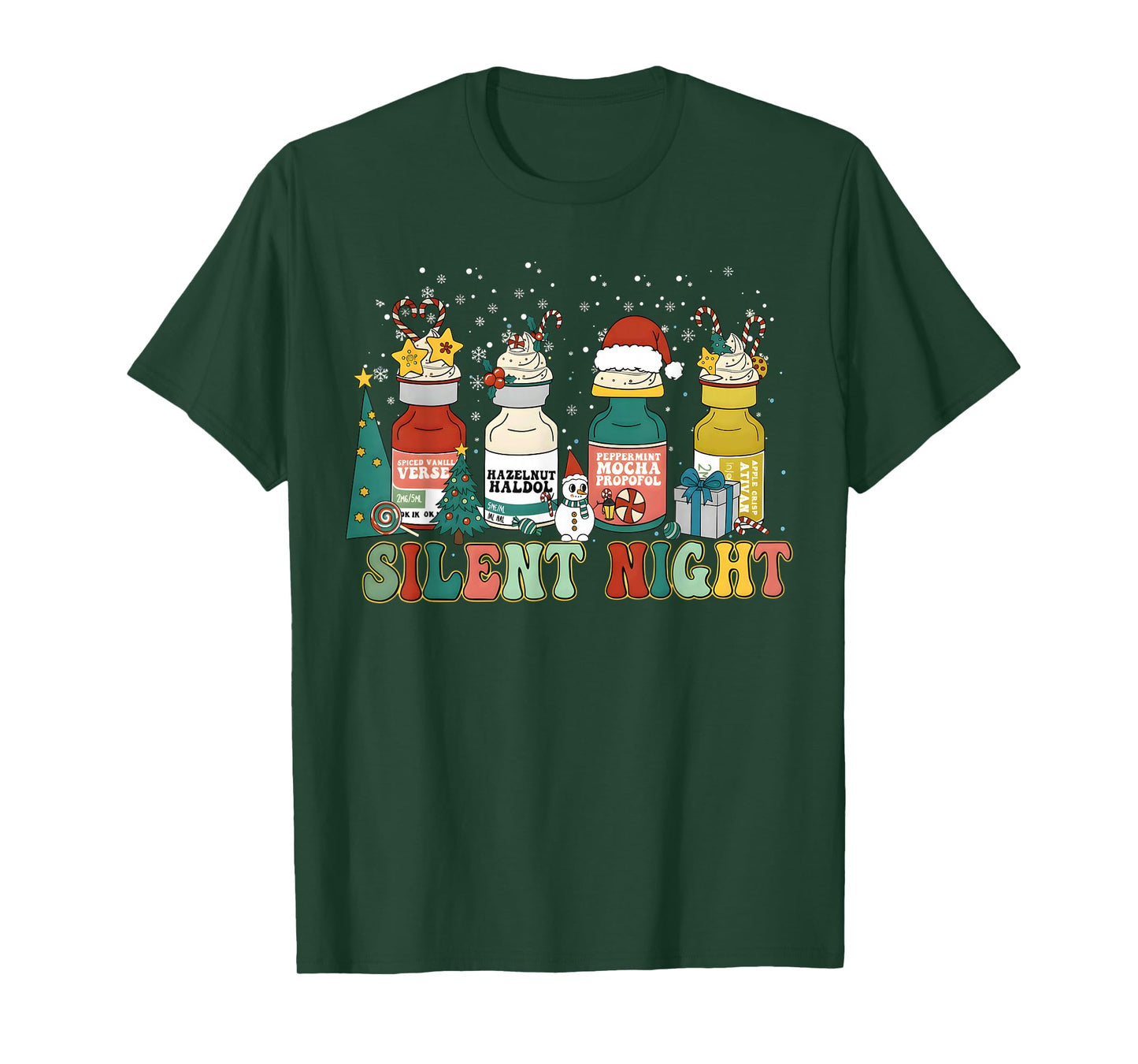 Funny Santa Propofol Silent Night ICU Nurses Merry Christmas T-Shirt