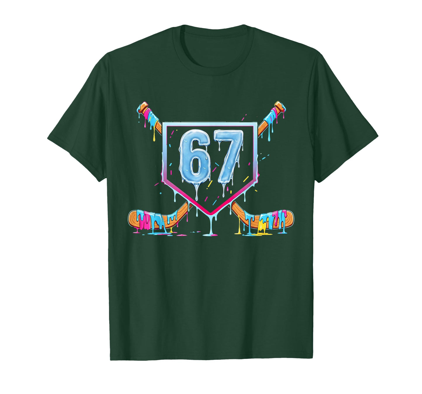 67 Hockey Drip Meme Number Graphic Design T-Shirt