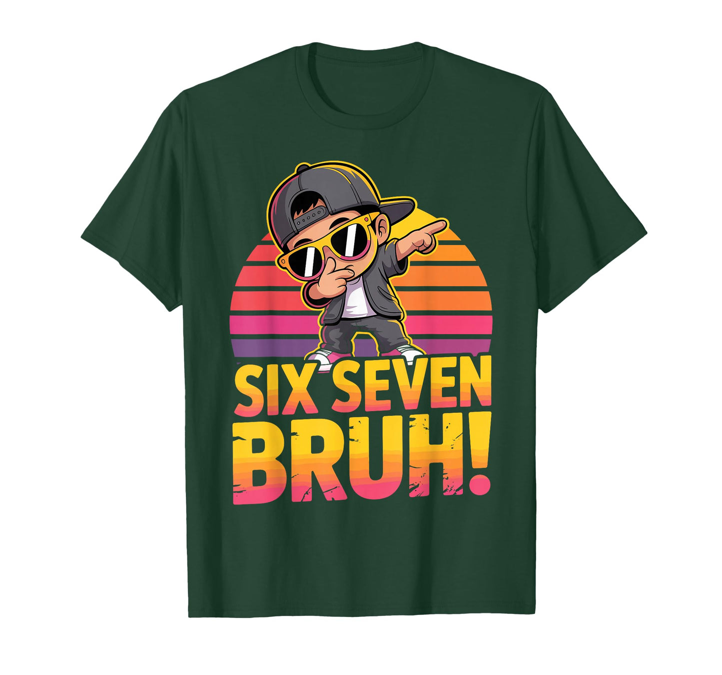 67 Meme Dabbing Six Seven 6 7 Bruh Funny Number Design Kids T-Shirt