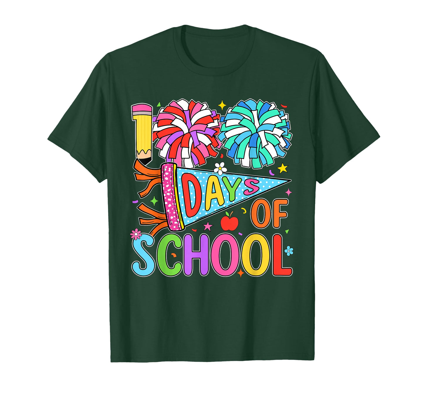 Preppy 100 Days of School 100 Days Smarter Boys Girls Kids T-Shirt