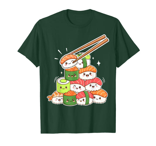 Kawaii Sushi Anime Cute Japanese Food T-Shirt