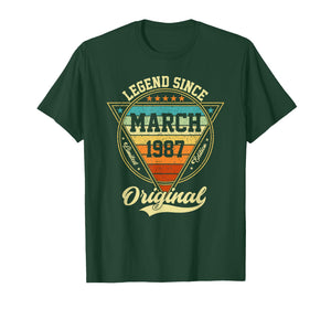 Vintage 39th Birthday Legend Since March 1987 T-Shirt