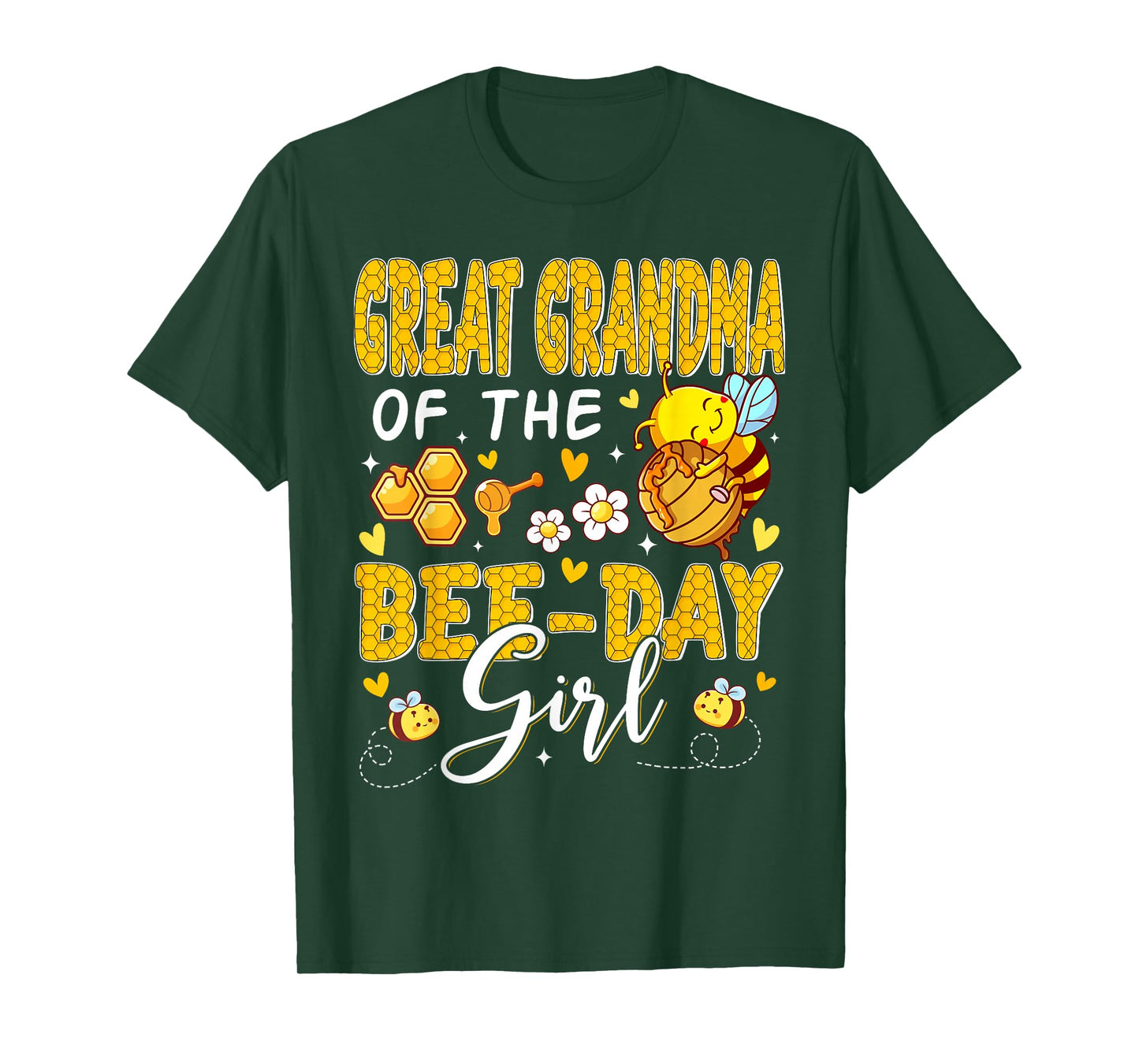 Great Grandma of The Bee Day Girl Flower Birthday Family T-Shirt