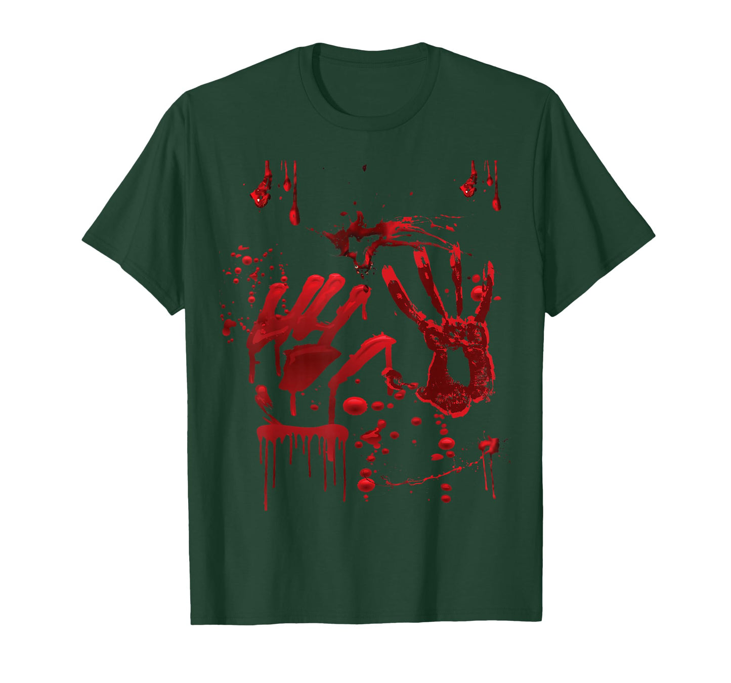 Halloween Bloody Hands Blood Splatter Zombie Costume T-Shirt