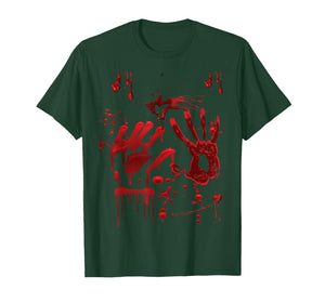 Halloween Bloody Hands Blood Splatter Zombie Costume T-Shirt
