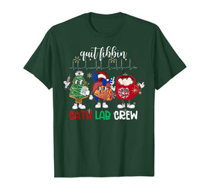 Cath Lab Christmas Crew Cardiology Nurse Echocardiography T-Shirt