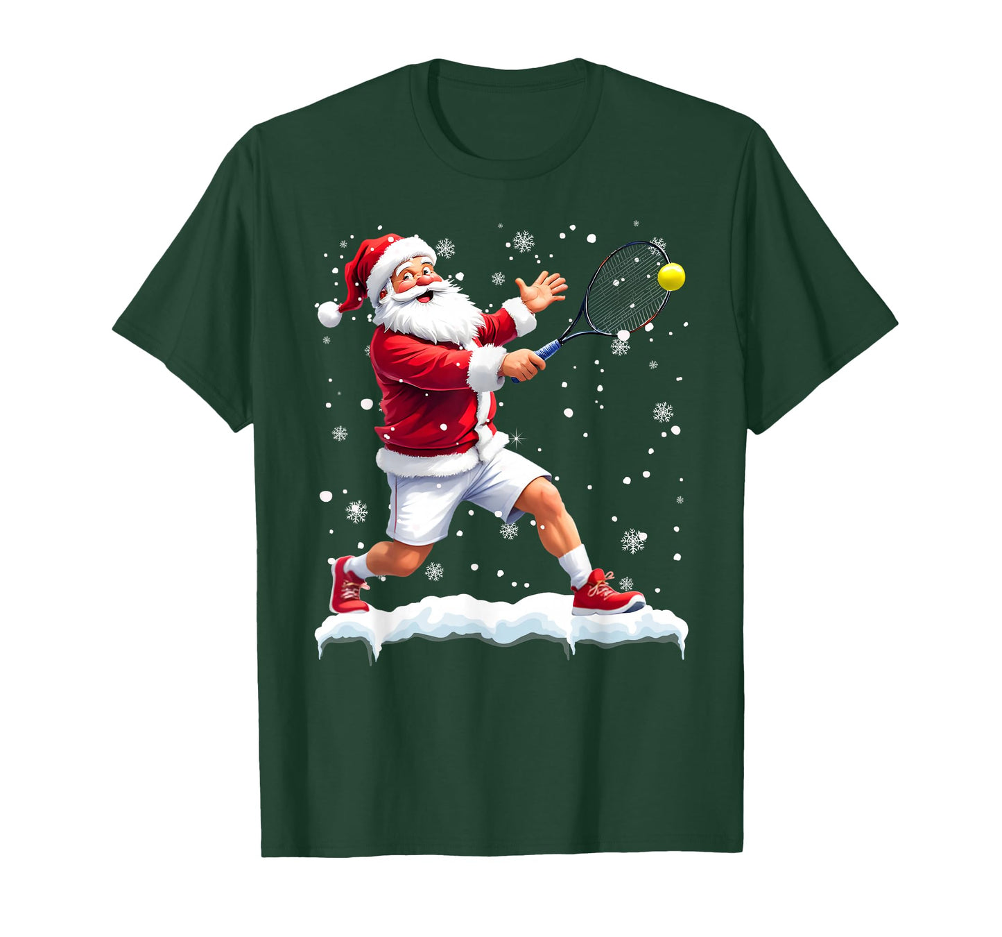 Santa Claus Playing Tennis Player Christmas Xmas T-Shirt