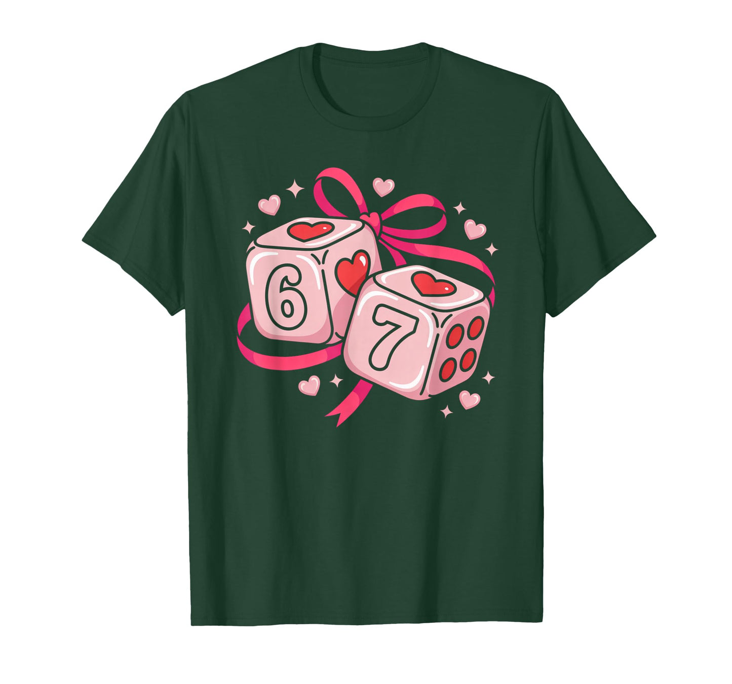 67 Dice Valentine’s Day Six Seven Hearts 6-7 Meme T-Shirt