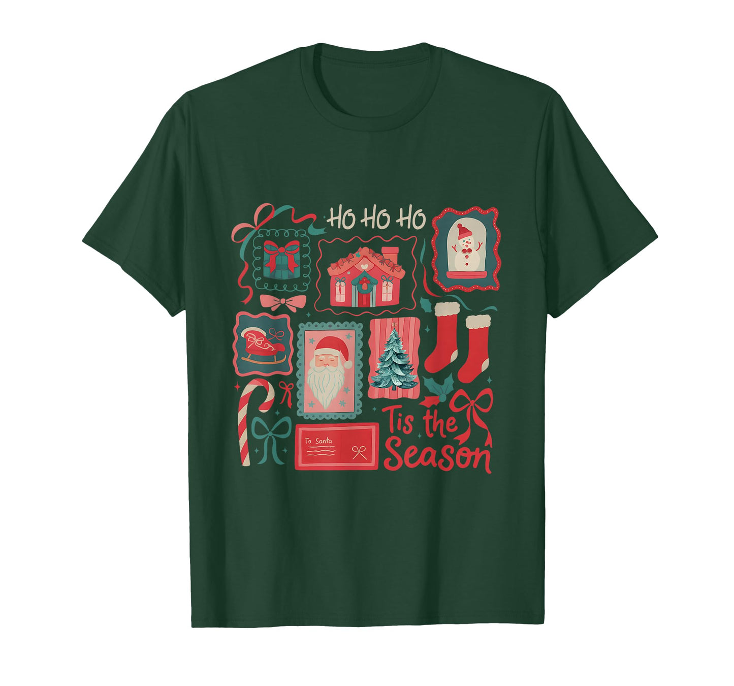 Tis The Season Boho Christmas Xmas Trees Women T-Shirt