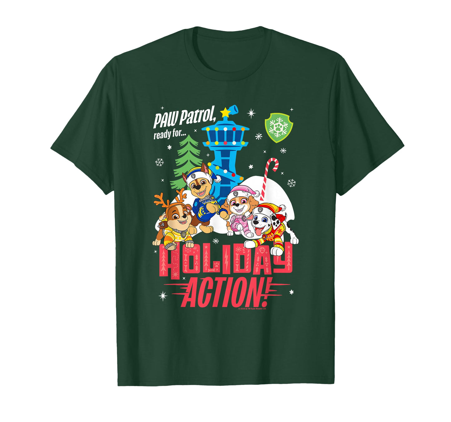 PAW Patrol Christmas Ready for Holiday Action T-Shirt