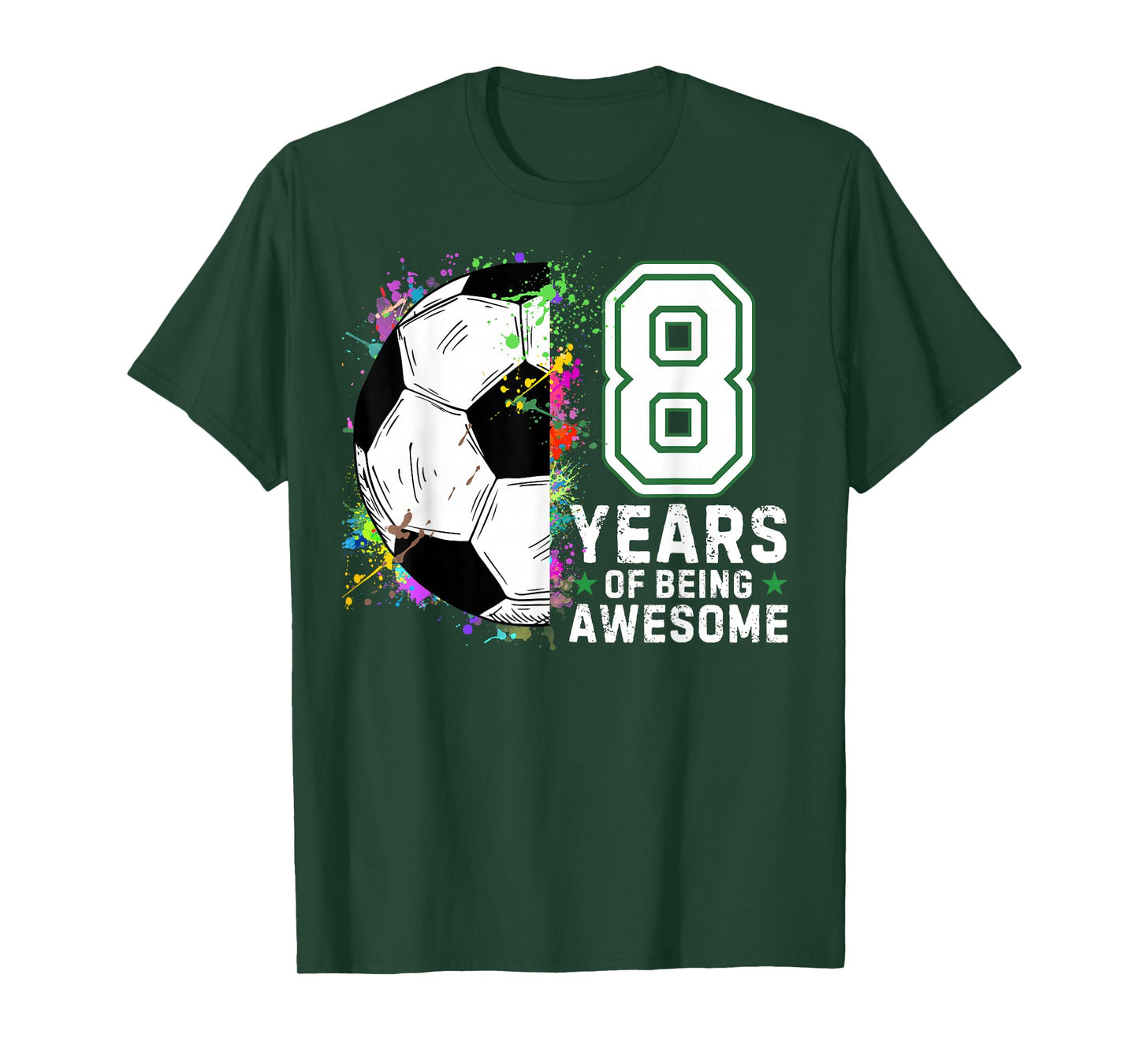 8 Years of Being Awesome Soccer Birthday 8th T-Shirt