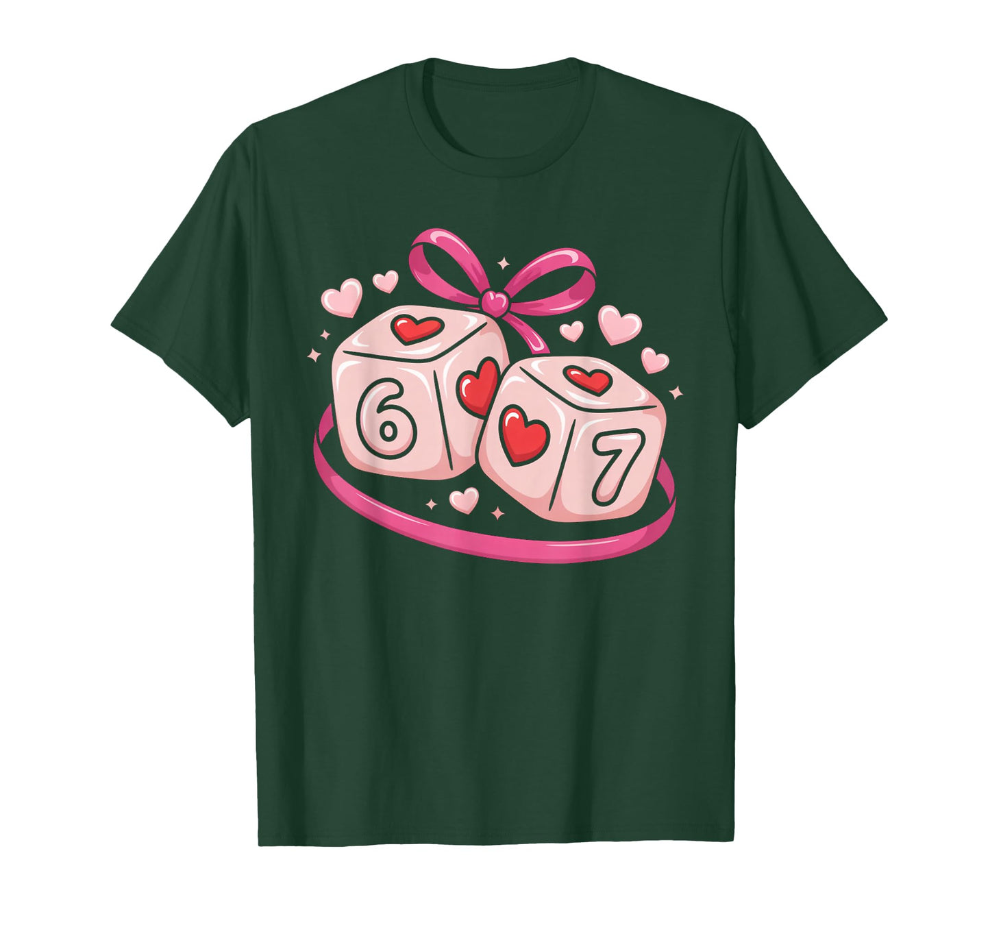 67 Dice Valentine’s Day Six Seven Hearts 6-7 Meme T-Shirt