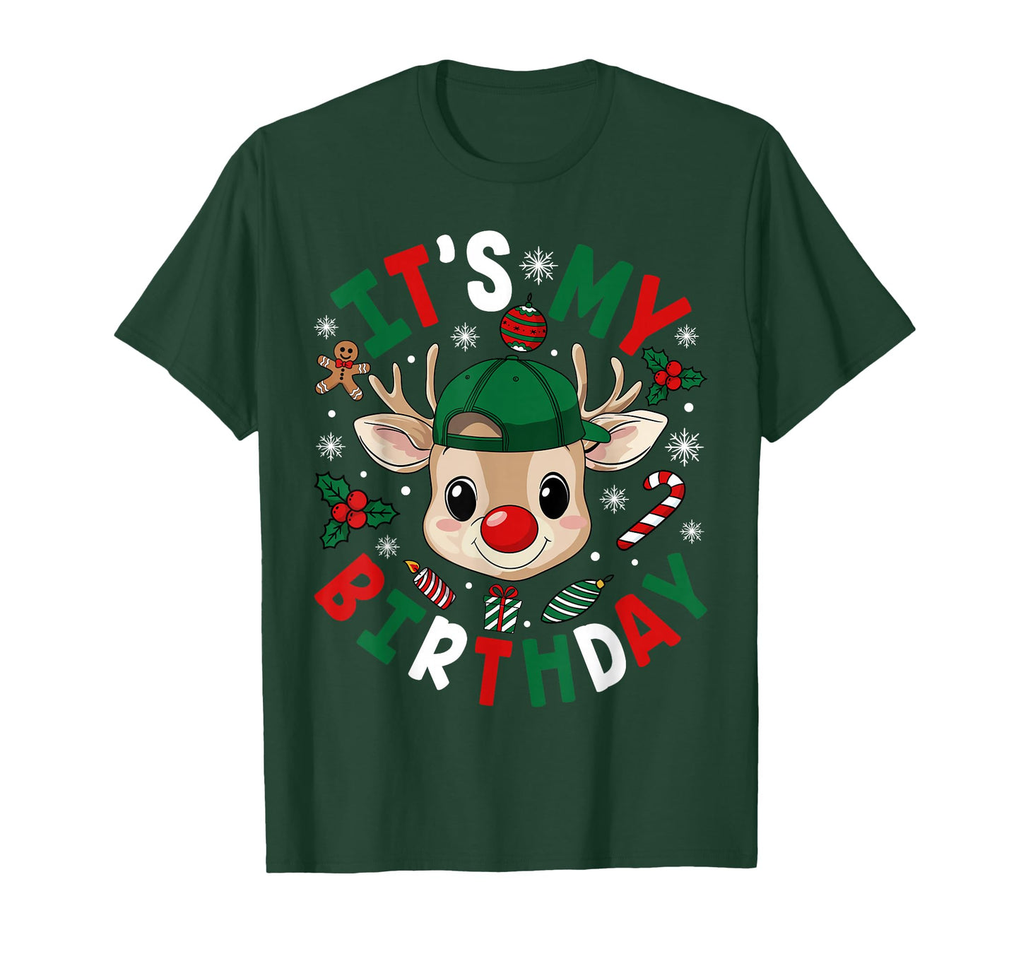It's My Birthday Boys Kids Reindeer Christmas Pajama T-Shirt