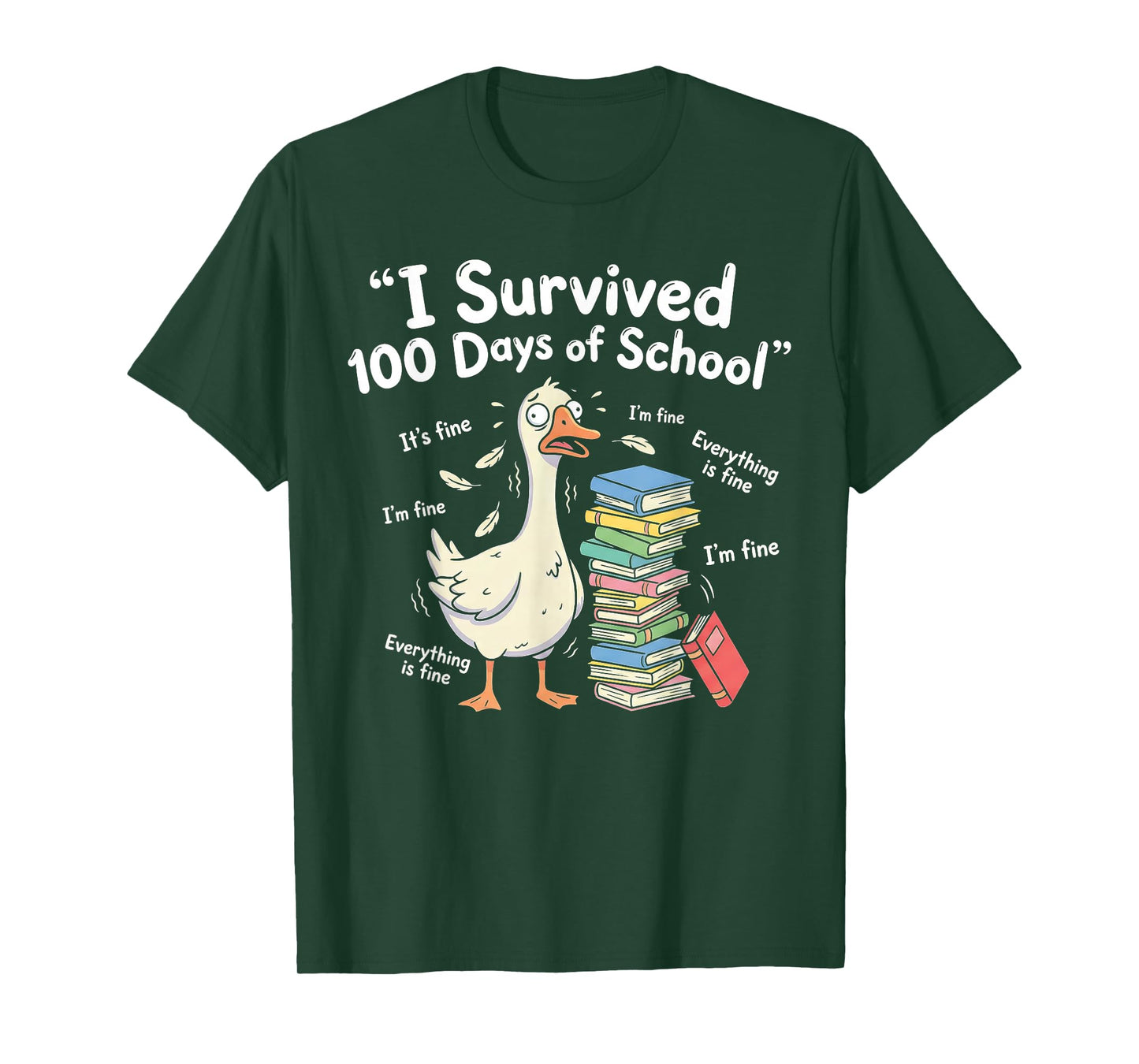I Survived 100 Days of School Funny Goose 100th Day Smarter T-Shirt