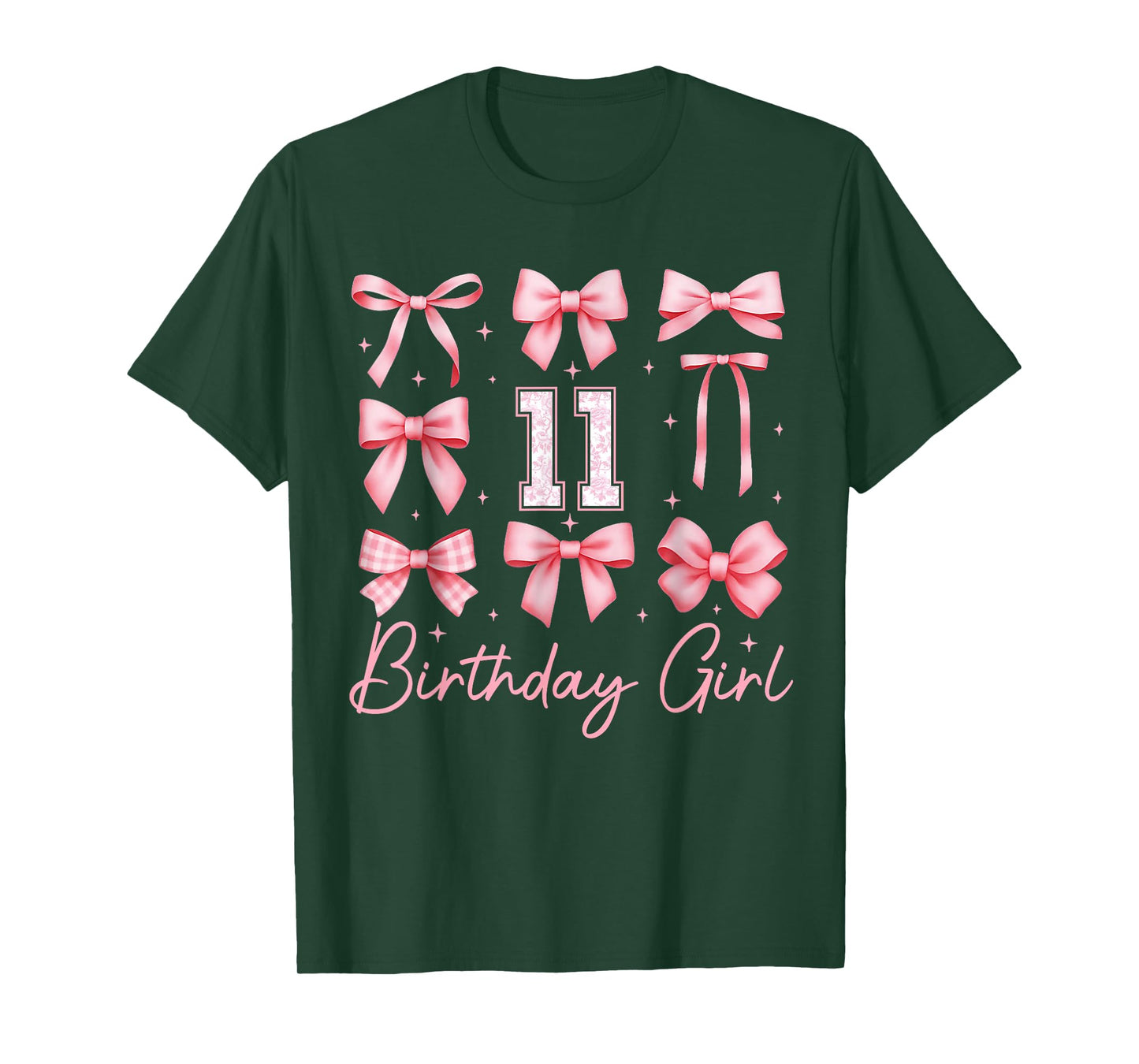 11th Birthday Girl Coquette Bow Floral Toile 11 Year Old T-Shirt