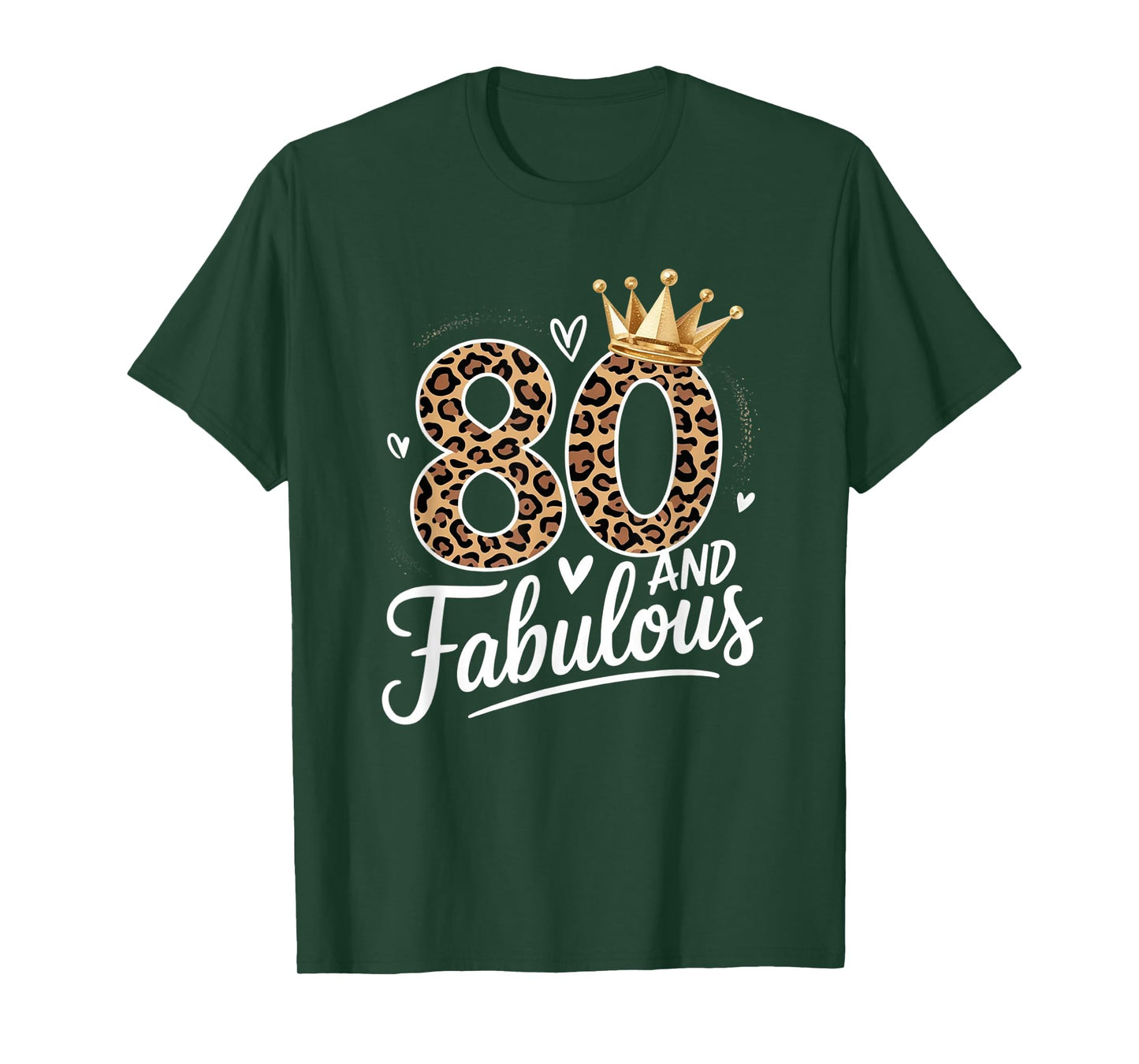 80 and Fabulous Leopard Art 80 Years Birthday Celebration T-Shirt