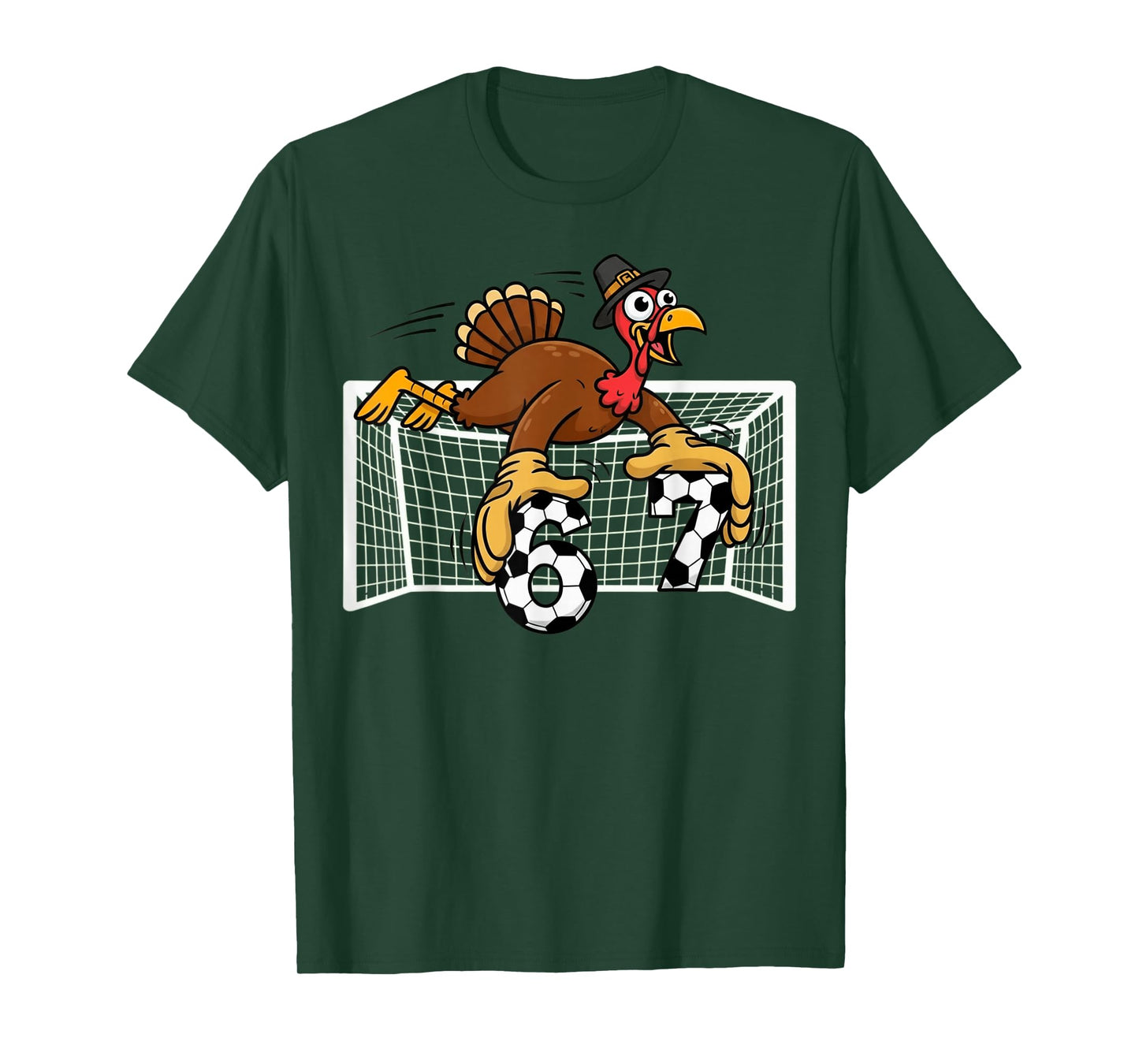 Turkey Goalie Soccer 67 Six Seven Boys Thanksgiving T-Shirt