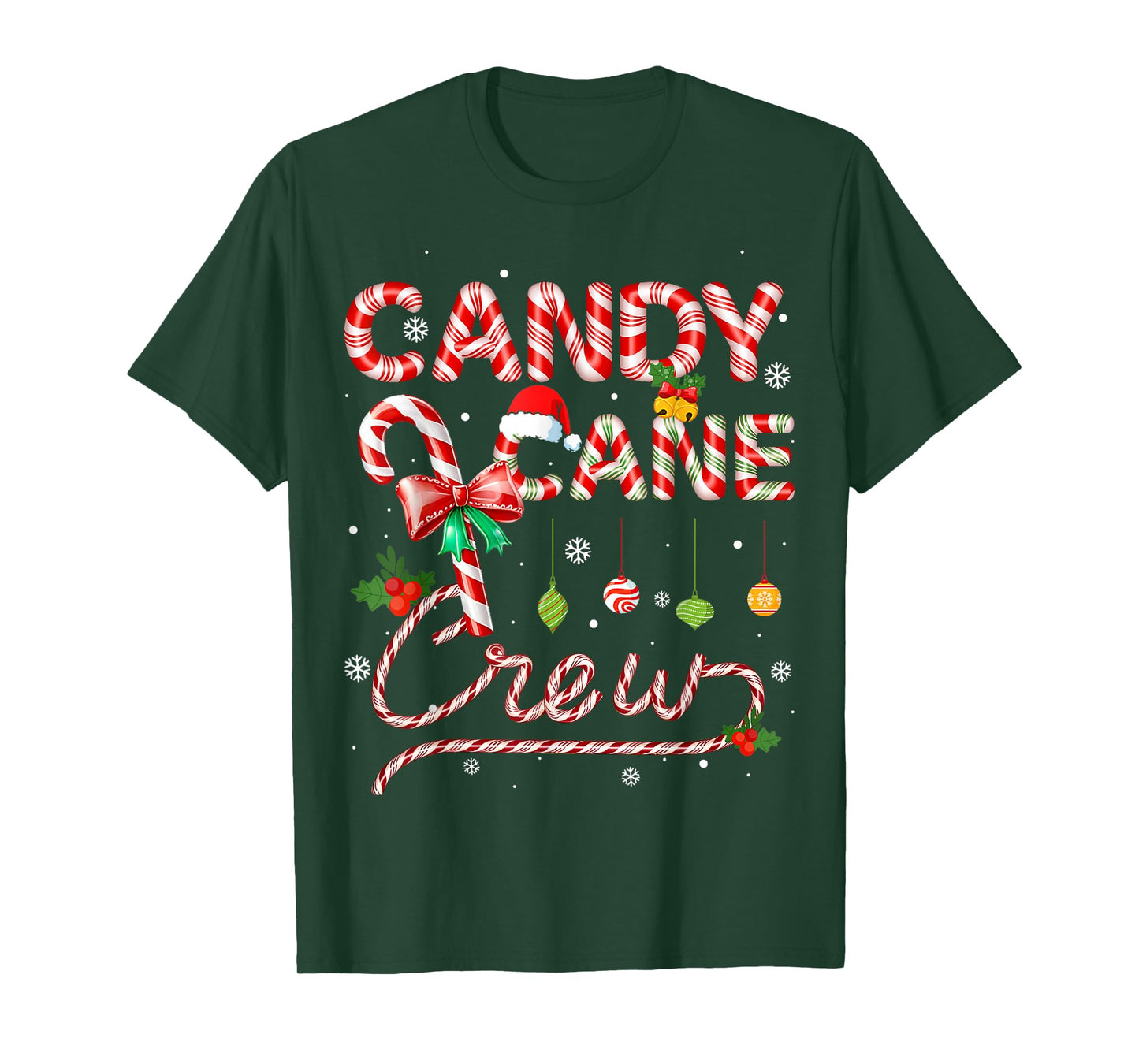 Candy Cane Crew Xmas Adult Men Women Kids Christmas Pajamas T-Shirt