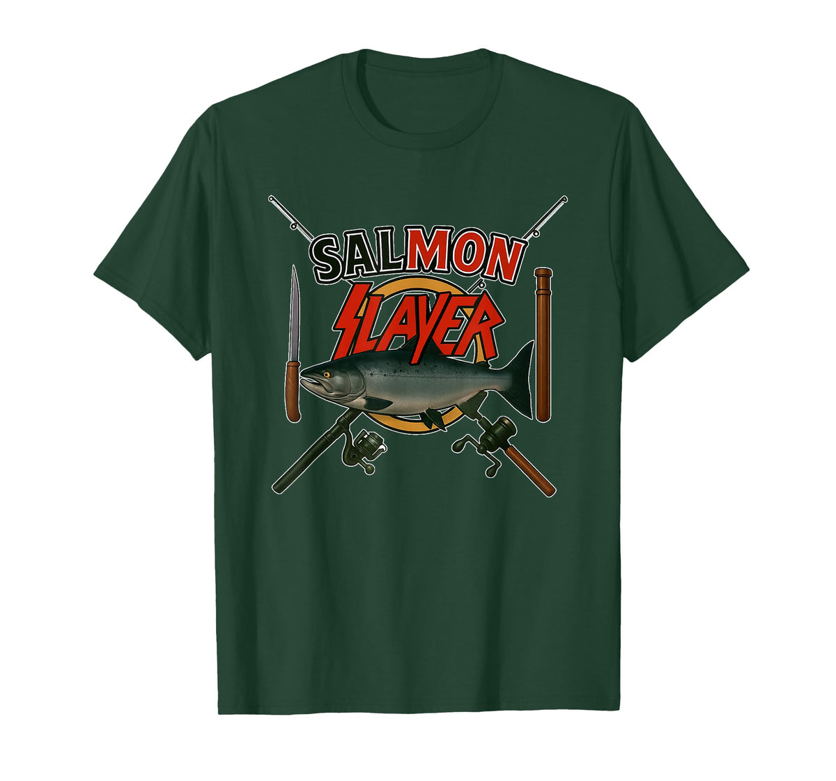 The Salmon Slayer Steelhead and Salmon Fishing T-Shirt