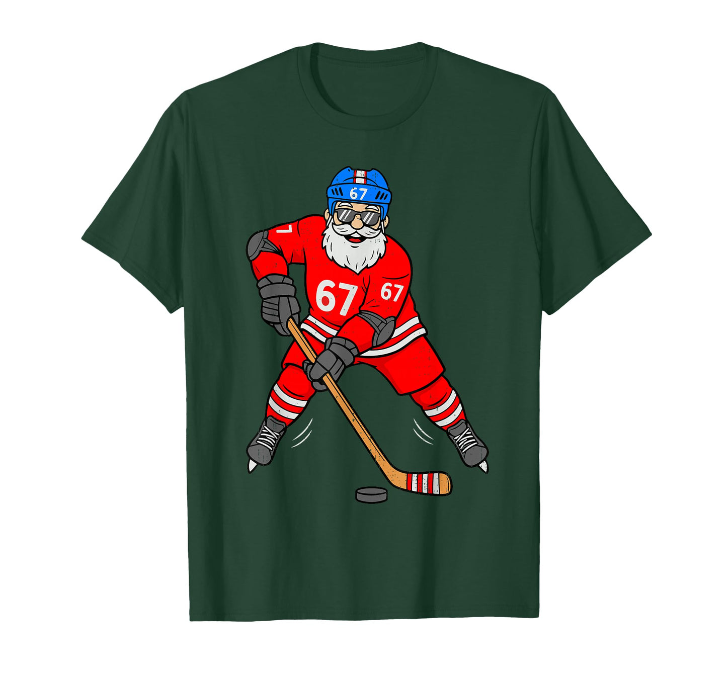67 Ice Hockey Santa Six Seven Meme Christmas Sport Mens Boys T-Shirt