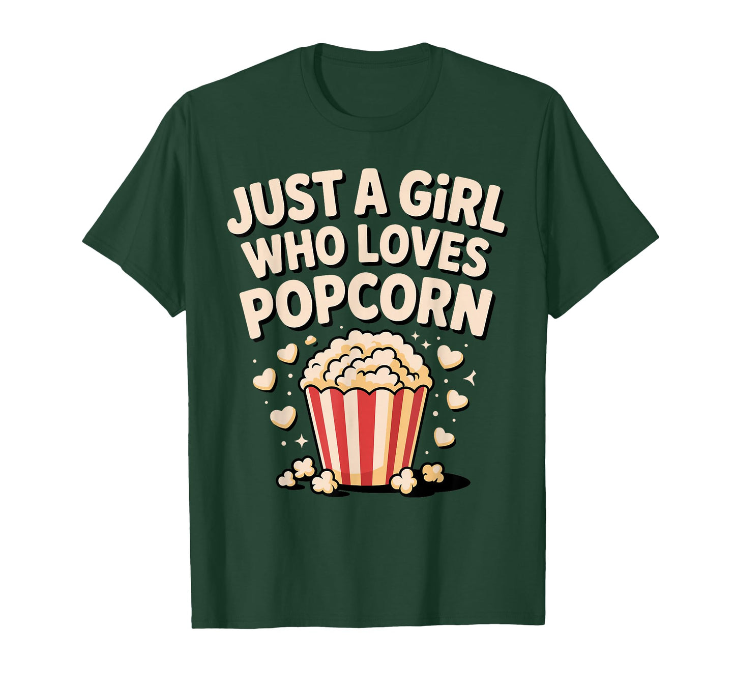 Best Popcorn Art for Women Girls Movie Food Popcorn Lovers T-Shirt