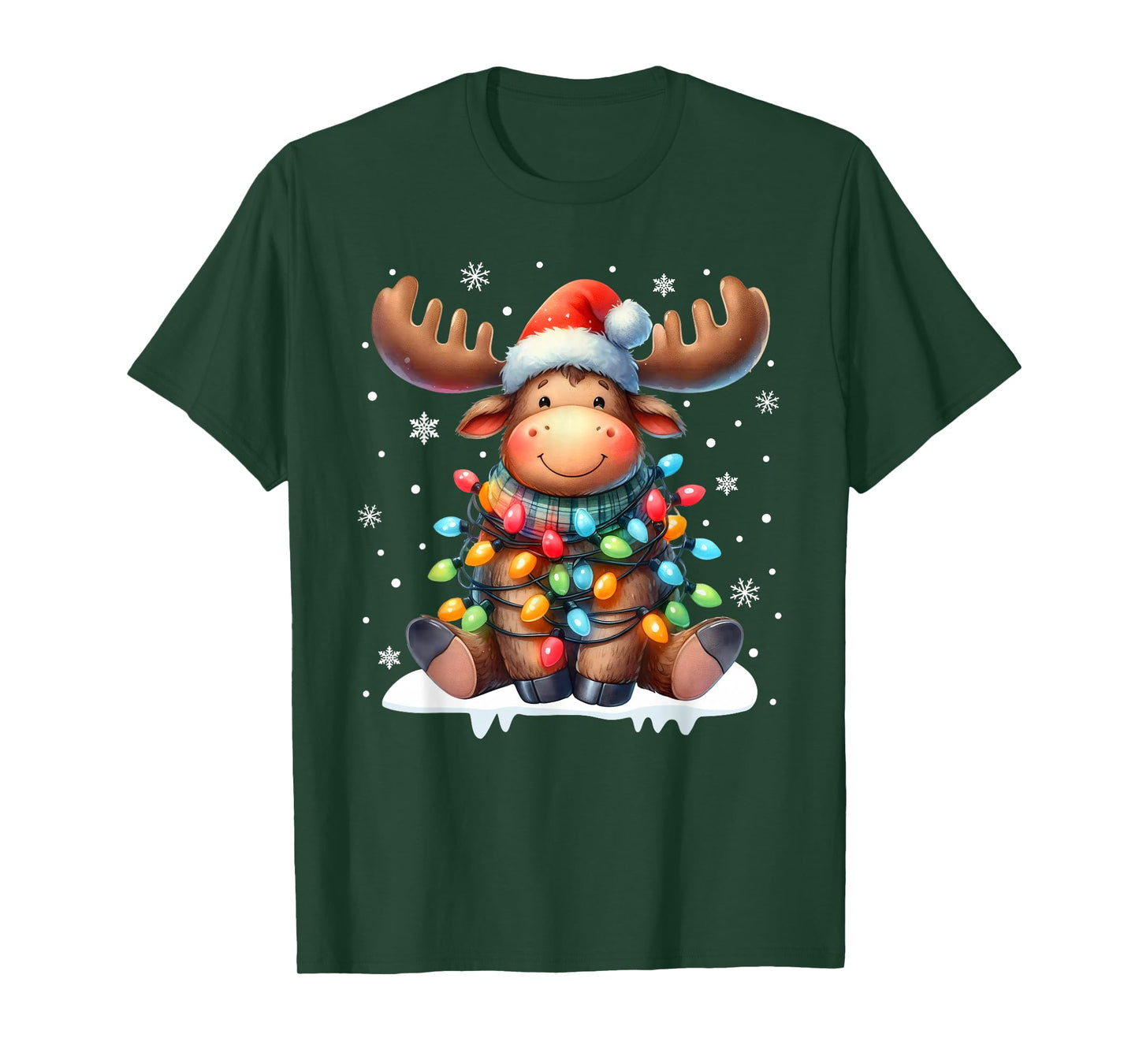 Funny Moose Christmas Pajamas Christmas Sweater Elk Moose T-Shirt