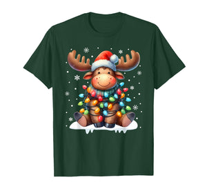 Funny Moose Christmas Pajamas Christmas Sweater Elk Moose T-Shirt
