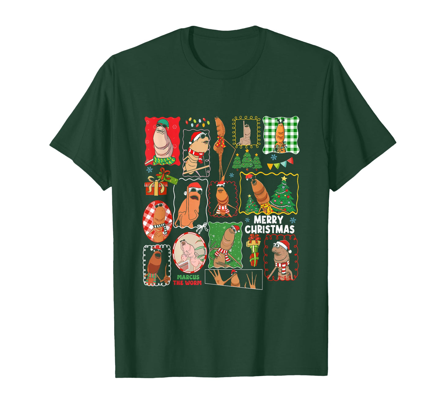 Cute Marcus The Worm Merry Christmas Santa Marcus Meme Xmas T-Shirt