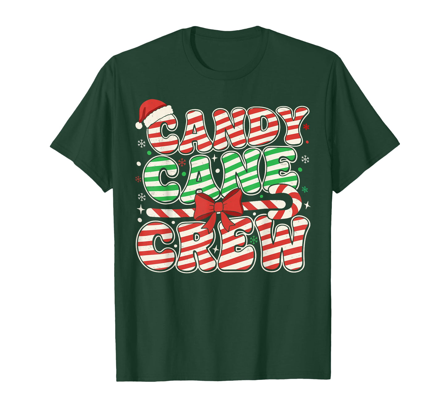 Kids Candy Cane Crew Christmas Family Men boy Women T-Shirt