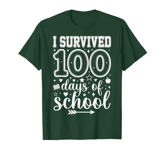 I Survived 100 Days of School Students Teachers 100th Days T-Shirt