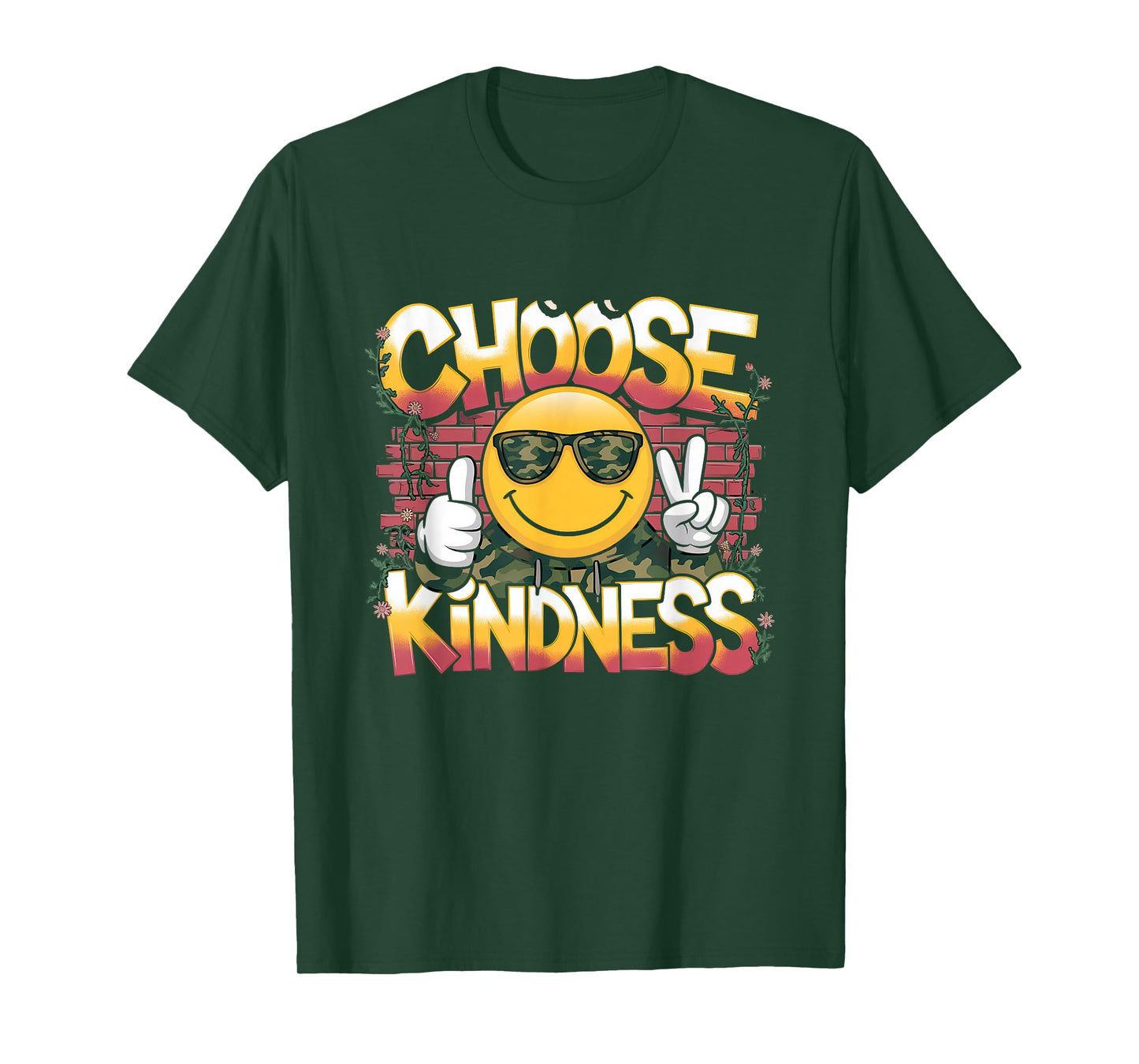 Choose Kindness Tshirt Retro Camo Camouflage Kind Kids Boys T-Shirt