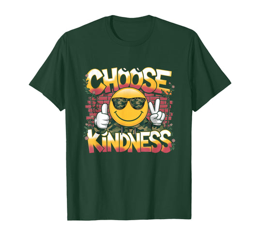 Choose Kindness Tshirt Retro Camo Camouflage Kind Kids Boys T-Shirt