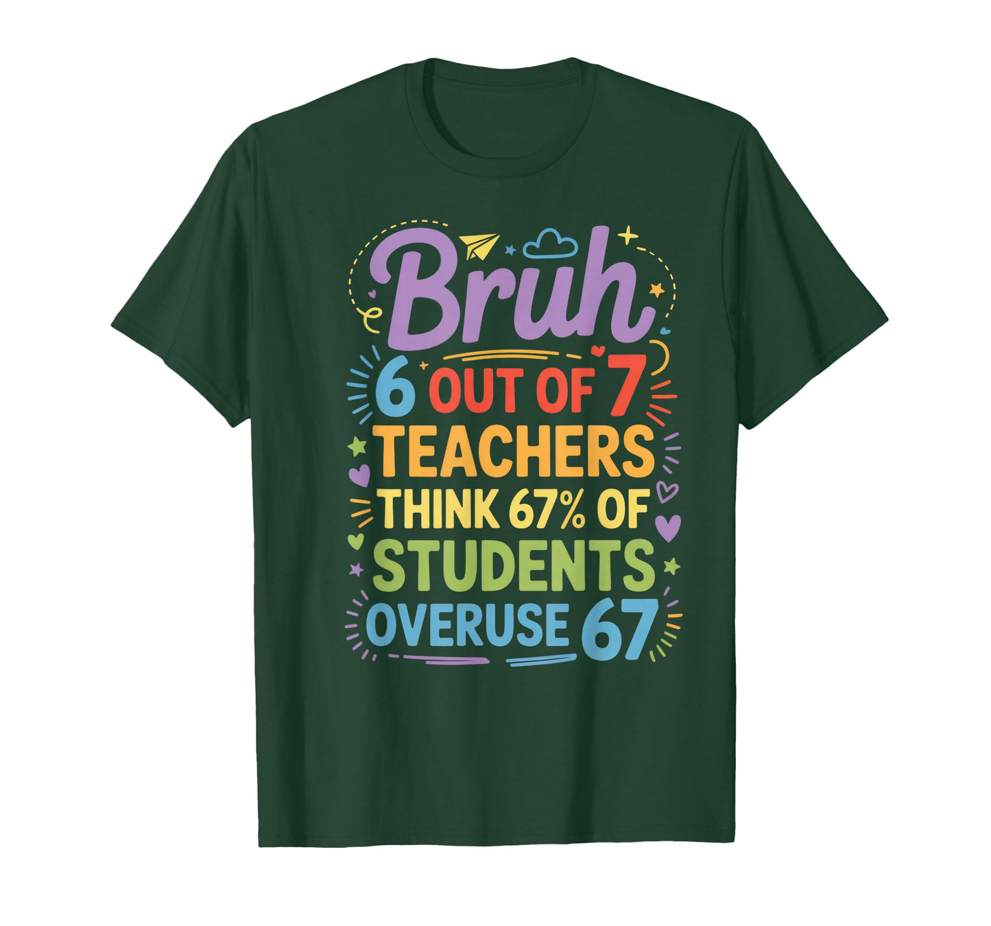 Bruh 6 Out of 7 Teachers Humor for School Faculty T-Shirt