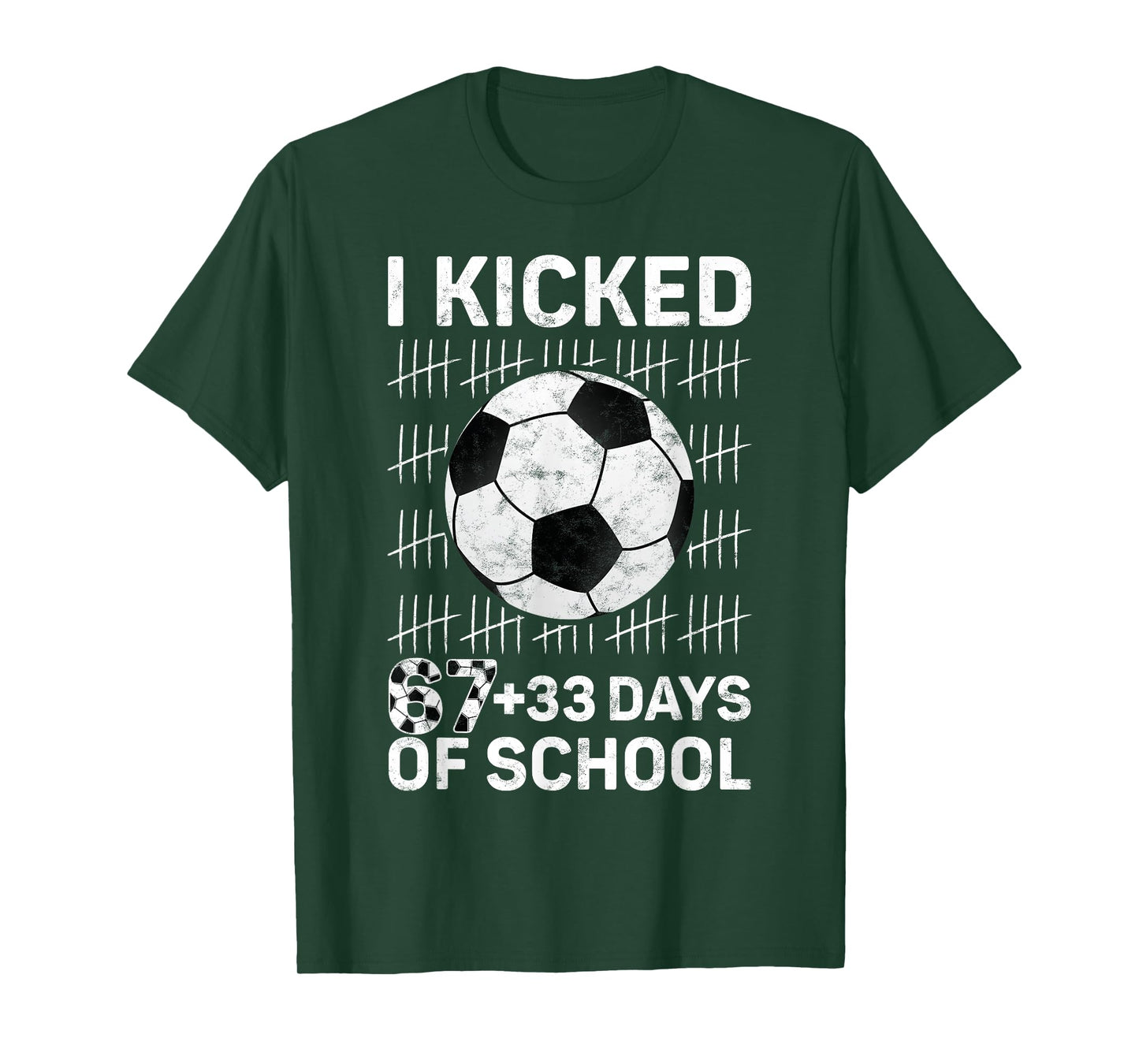 I Kicked 67 33 Days of School Soccer Boys Kids 100th Day T-Shirt