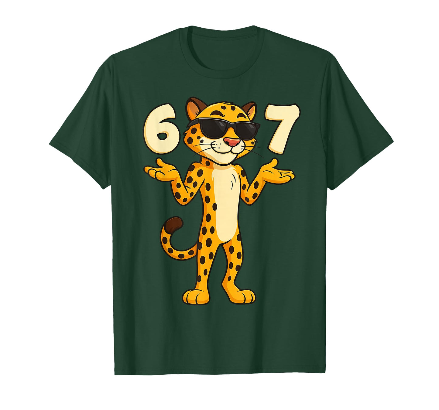 Cheetah 67 Meme Funny Kids Teens Gen Alpha Slang 6 7 Hands T-Shirt