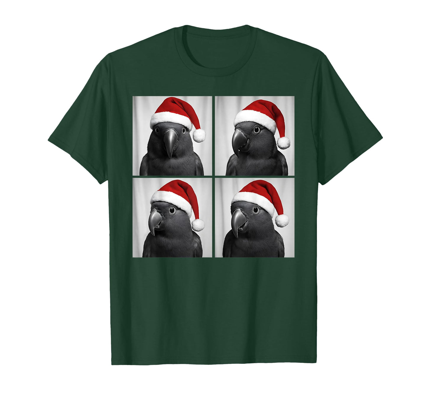 Funny Christmas Eclectus Parrot Santa Photo Booth T-Shirt
