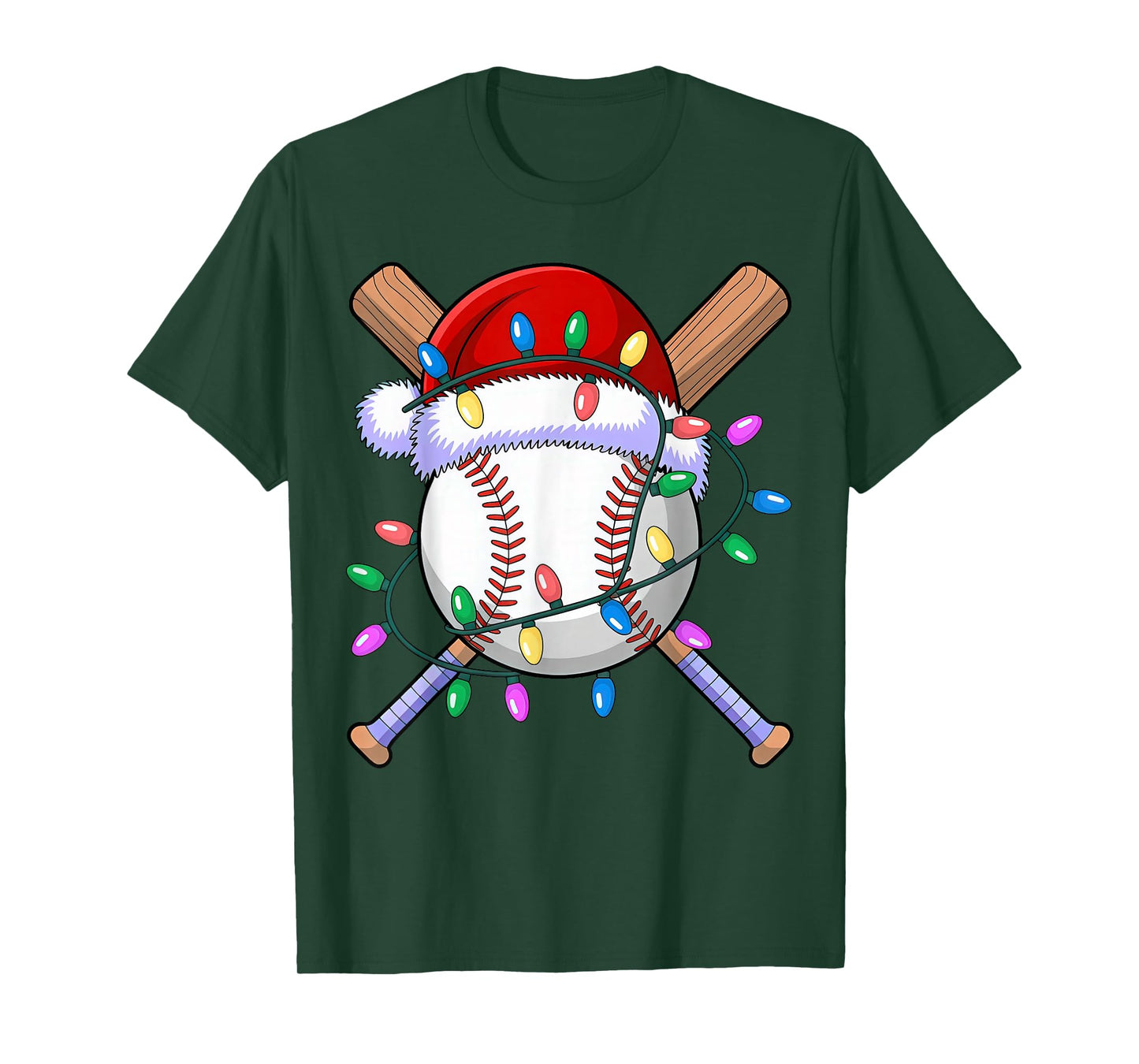 Santa Sports Design Christmas Baseball Player T-Shirt
