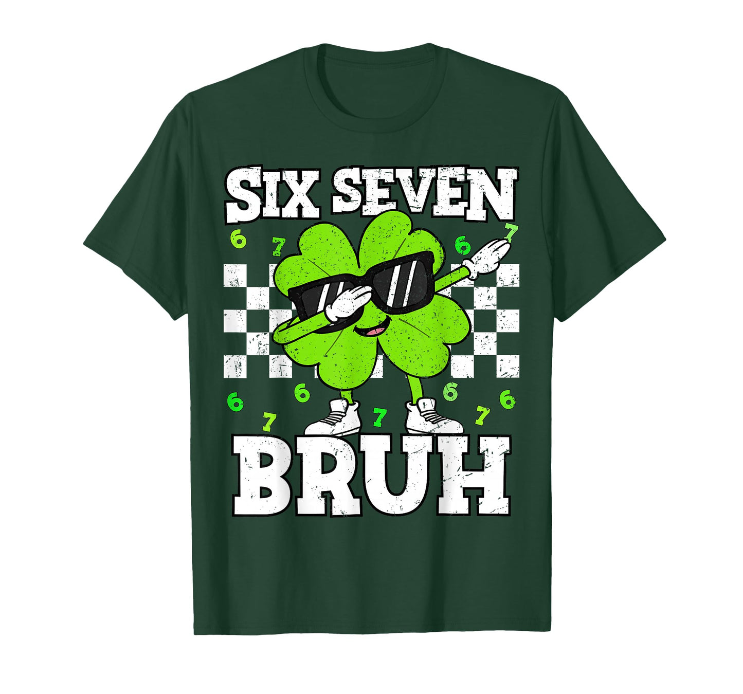 St Patricks Day 67 Six Seven Bruh Dabbing Shamrock Clover T-Shirt